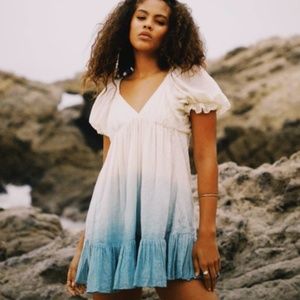 NEW Jen's Pirate Booty Tie Dye Kalina Babydoll Dress in Peacock Ombre